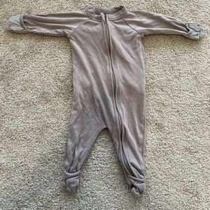 Goumi 3-6 Footie Brown Mushroom Neutral Sleeper Boho Unisex Baby